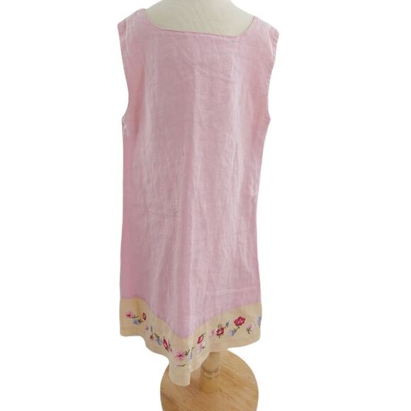 Vintage Y2K GAP pink linen with flower embroidered yellow hem - Picture 2 of 11